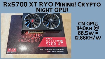 5700 XT Ryo Mining Settings (CN GPU) | 1140kH @ 88.5w Wall