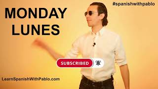 How to say the days of the week in Spanish.Learn Spanish With Pablo.  #spanishwithpablo