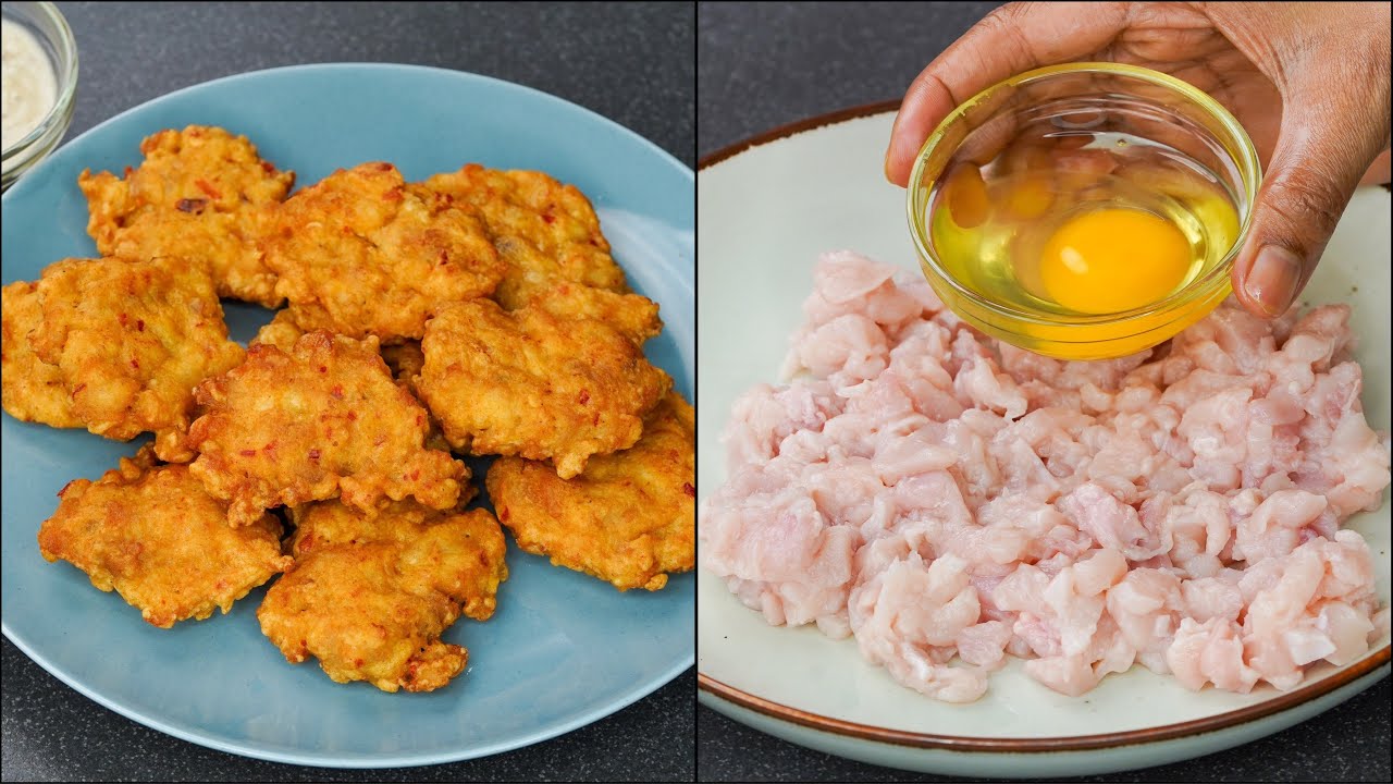 Crispy Chicken Fritters Recipe - Must Try Chicken Patties - YouTube