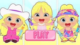 BEBÉS ALEX Y LILY   Se disfrazan de Barbie y Ken