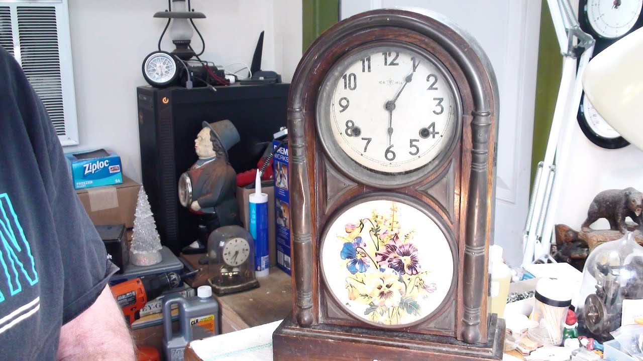 Vintage Chinese Clock Repair with Flower Below