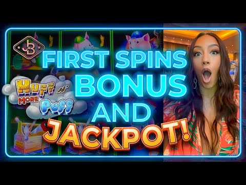 Huff N More Puff First Spin Bonus! and Jackpot Handpay!