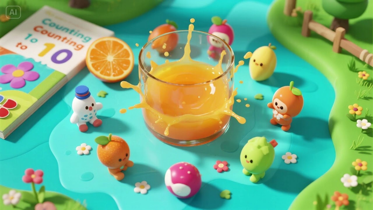 Orange Juice Splash Song Counting 1 to 10 | Fun Nursery Rhymes & Kids Songs