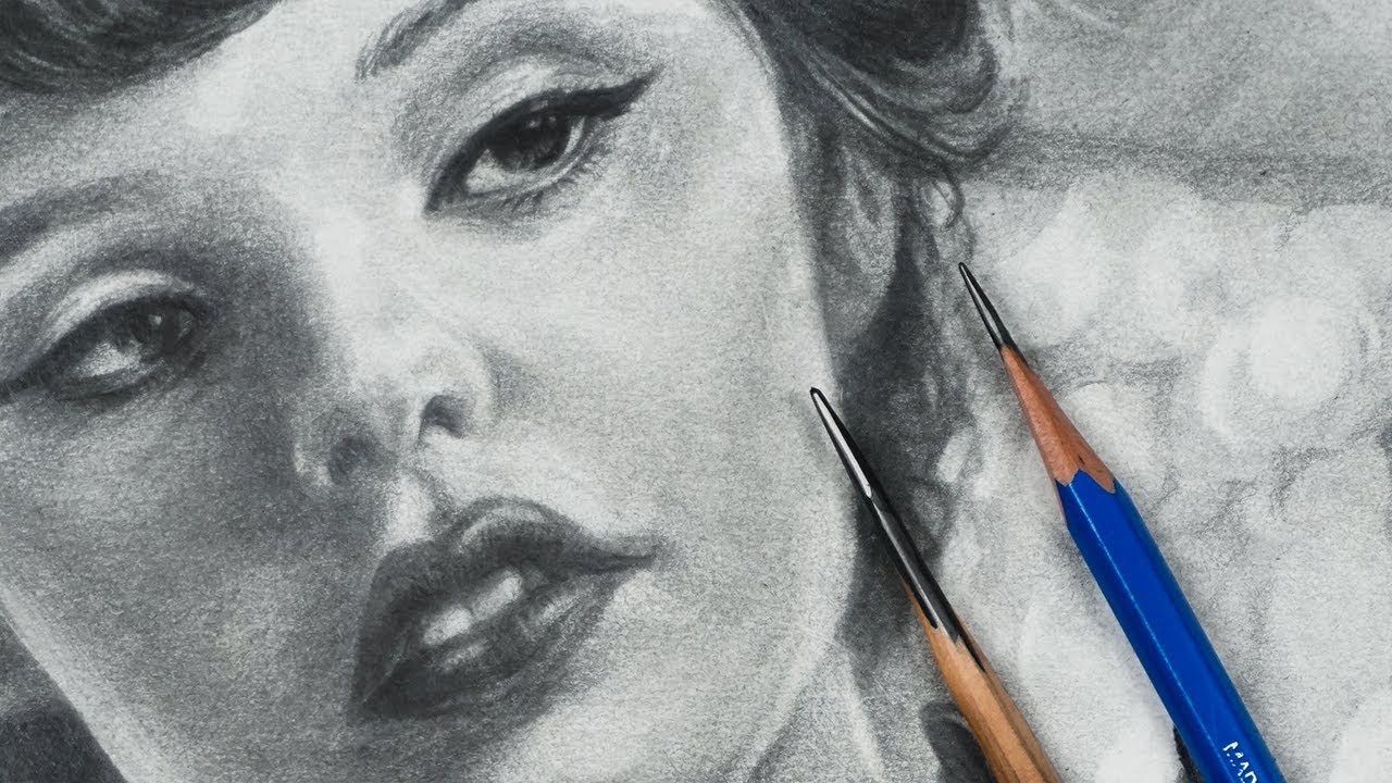 [ Timelapse] How to draw, shade realistic face with graphite pencils ...