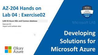 okay azure | AZ 204 | Lab 04 | Exercise 02 Part 01