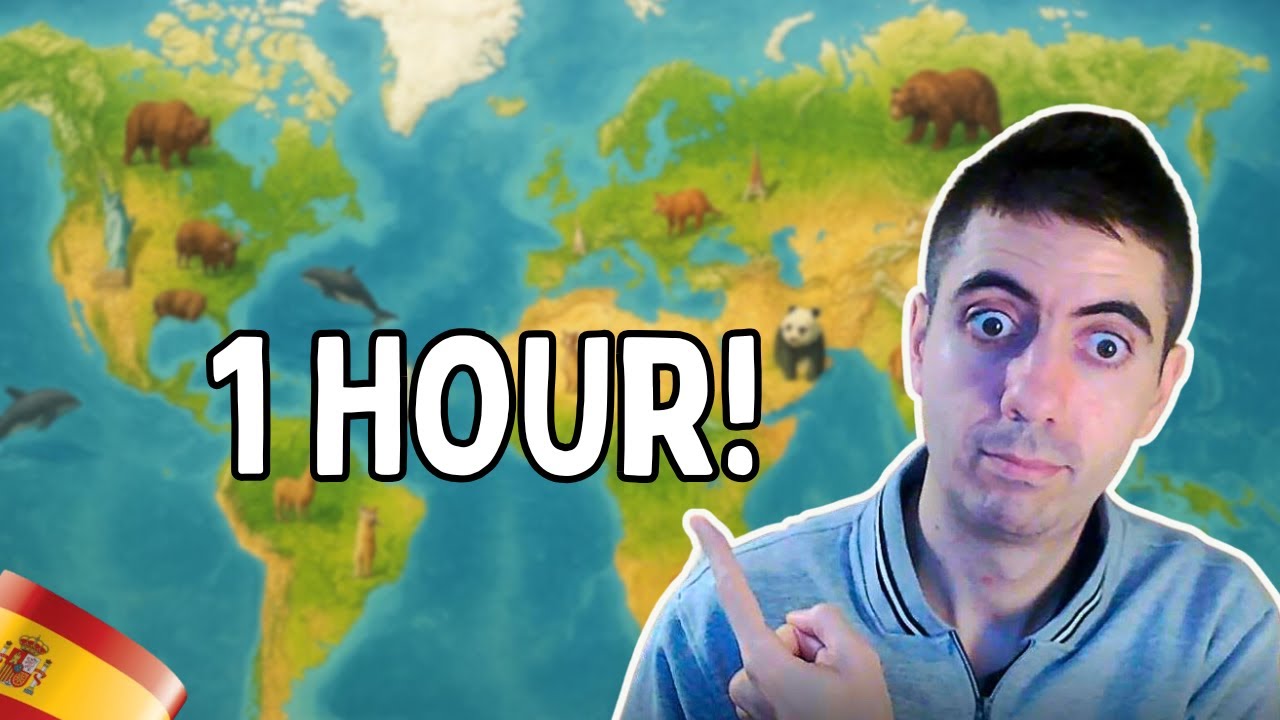 🌍 1h of Geography Games to Teach you INTERMEDIATE SPANISH (A2-B1)
