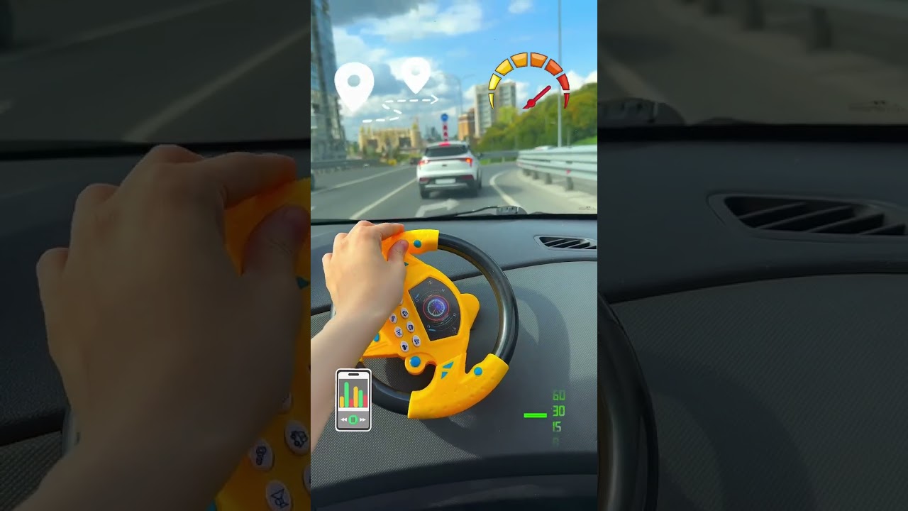 Steering Wheel Shenanigans! 🚗😂 Hilarious Passenger Gadget