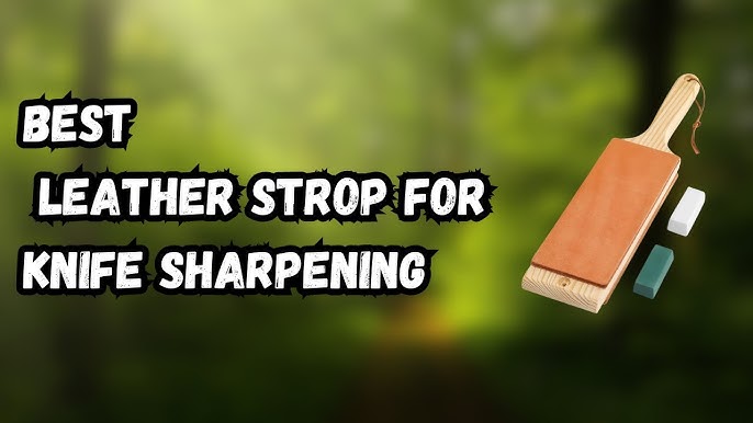 Hutsuls Leather Strop for Knife Sharpening 3x9 Double Sided Paddle