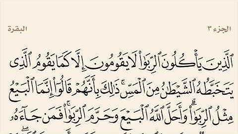 سورة البقرة من آية 275 إلى 281 القارئ وديع اليمني