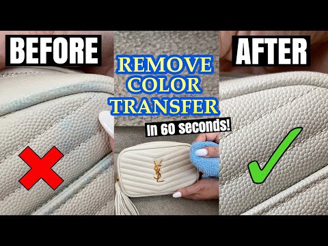 HOW TO REMOVE COLOR TRANSFER/DENIM STAINS FROM LEATHER BAGS  *in 60 seconds* | EASY TRICK