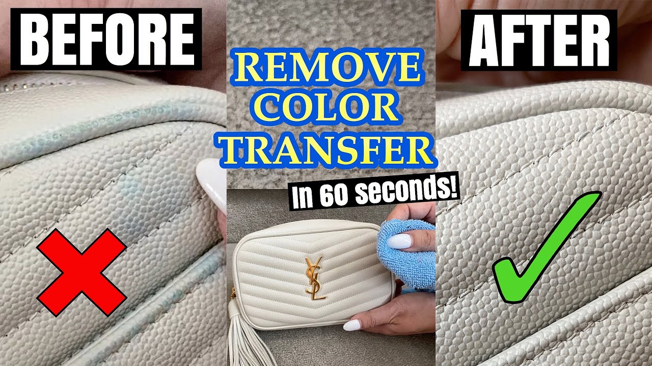 How To Remove Color Transfer/Denim Stains From Leather Bags  *In 60 Seconds* | Easy Trick
