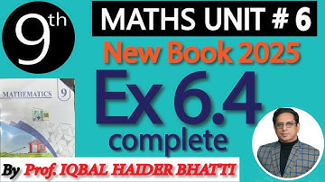 Chap # 6| Trigonometry| Ex 6.4 complete | 9th Class  New Edition 2025 Math| Lec 5