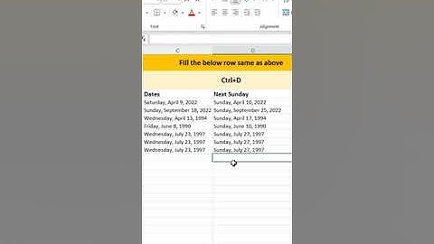 Excel Shortcuts: How to Copy Same as Above Row