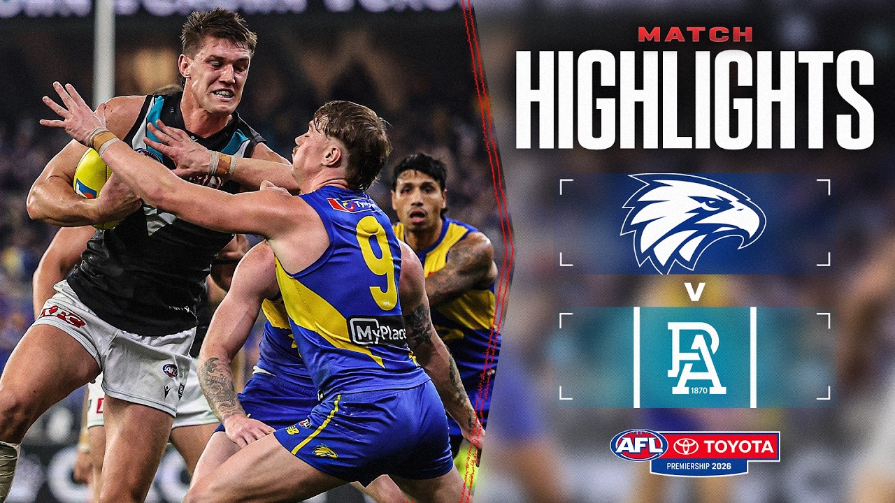 West Coast Eagles vs Port Adelaide Football Club highlights