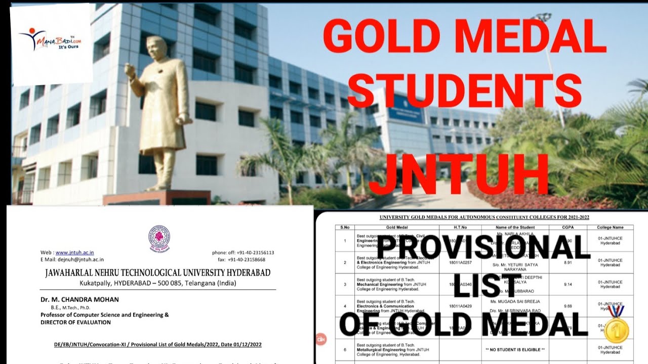 JNTUH GOLD MEDAL PROVISIONAL LIST OF STUDENTS 2021 2022 YouTube JNTUH GOLD MEDAL PROVISIONAL LIST OF STUDENTS 2021 2022 YouTube