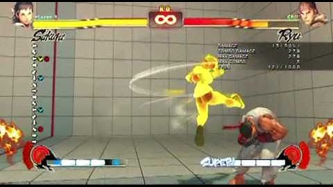 SF4 Sakura EX Tatsu Combo Video in Super Slow Motion with Inputs Shown
