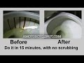 Toilet bowl iron stain removal. Do it in 15 minutes, no scrubbing!