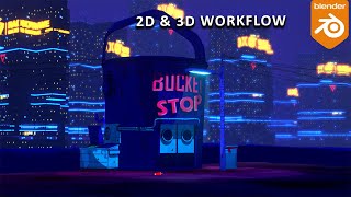 MY Blender 2D & 3D workflow with Grease Pencil.