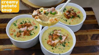 creamy protein rich Potato Soup with Salmon