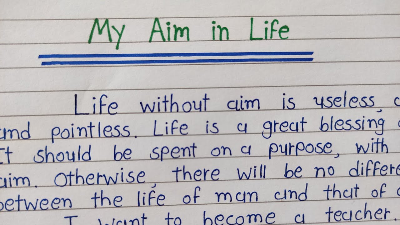 my aim in life essay class 4