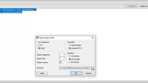 Cómo exportar registros de una consulta en postgres a excel