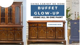 Buffet Glow Up | Outdated China Cabinet to Chic Buffet | All inONE Paint reDesign