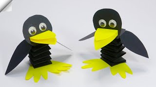 Moving paper crow | Origami paper toy antistress