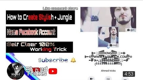 How To CreTe Stylish + Jungle + Self Clear Name FB Account ||Ahmed tricks zone||