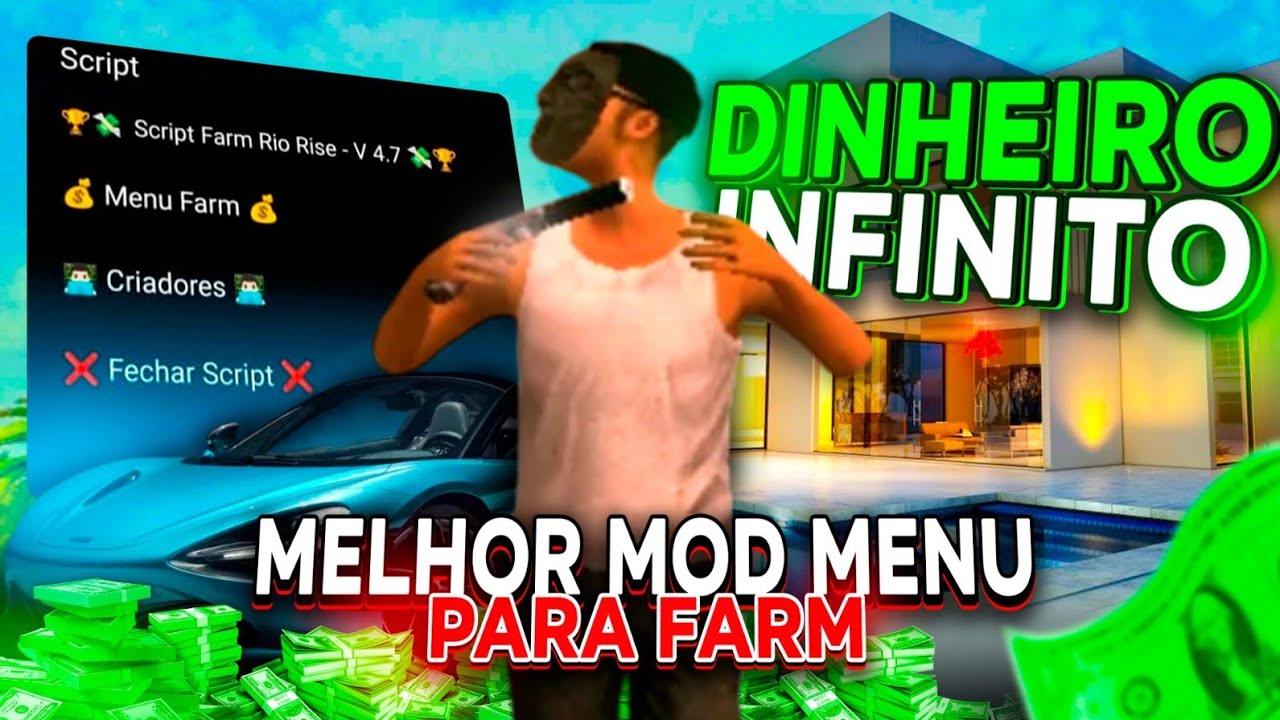 O MELHOR MOD MENU FARM PUXANDO DINHEIRO PARA RIO RISE !