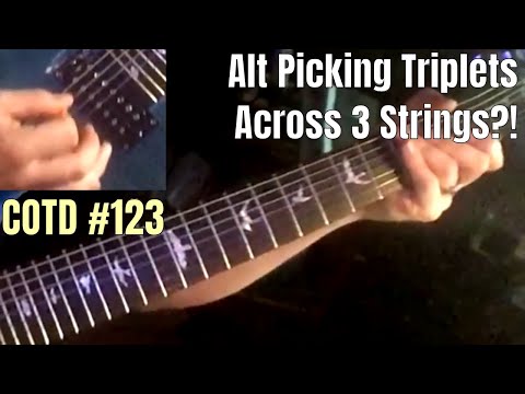 Alternate Picking Triplets, 1 Note Per String, 3 Strings | ShredMentor Challenge of the Day #123