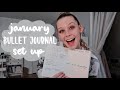 january 2021 bullet journal spread set-up