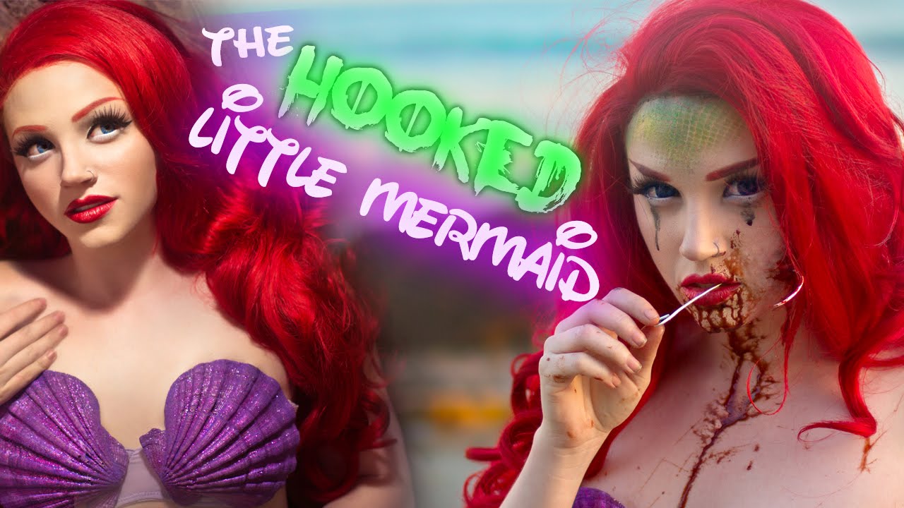 THE HOOKED LITTLE MERMAID Ariel Makeup Tutorial Glam Gore Disney Princess