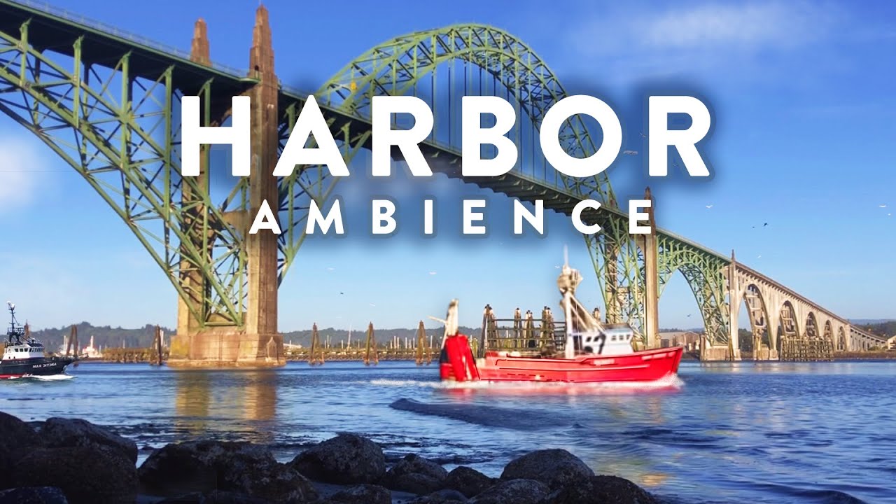 Relaxing Harbor Ambience 8 hour Harbor Soundscape of Gentle Waves
