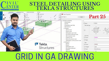 Grid lines in GA Drawing || Label Grid lines || Grid modification || Save changes in GA Drawing