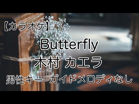 【カラオケ】Butterfly／木村 カエラ 男性キー(ー4) ガイドメロディなし