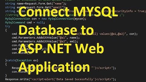 How to Connect MYSQL Database to ASP.NET Web Application