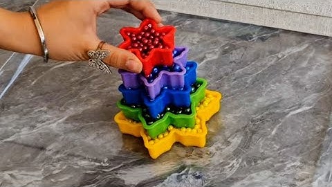 Hypnotic Colors 🟣🧡 Reverse Flow of Beads from Wooden Cups#pearls #asmr #reverse