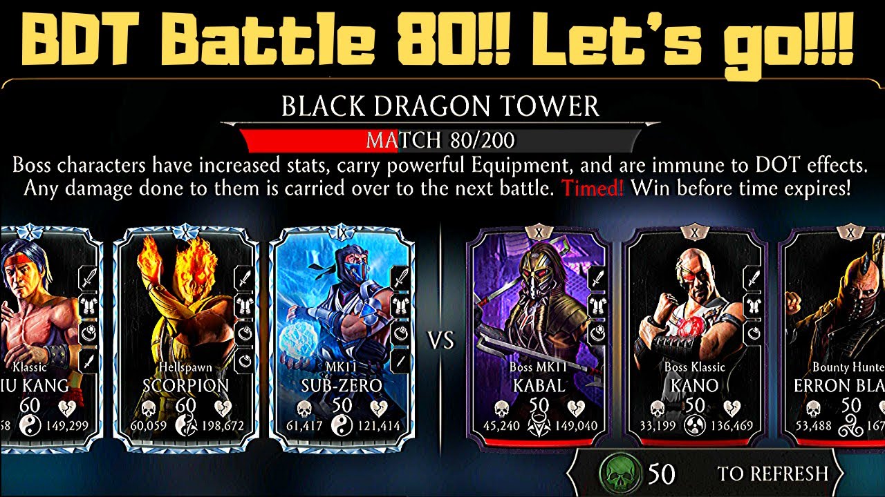 MK Mobile: Black Dragon Tower Boss Battle 80!