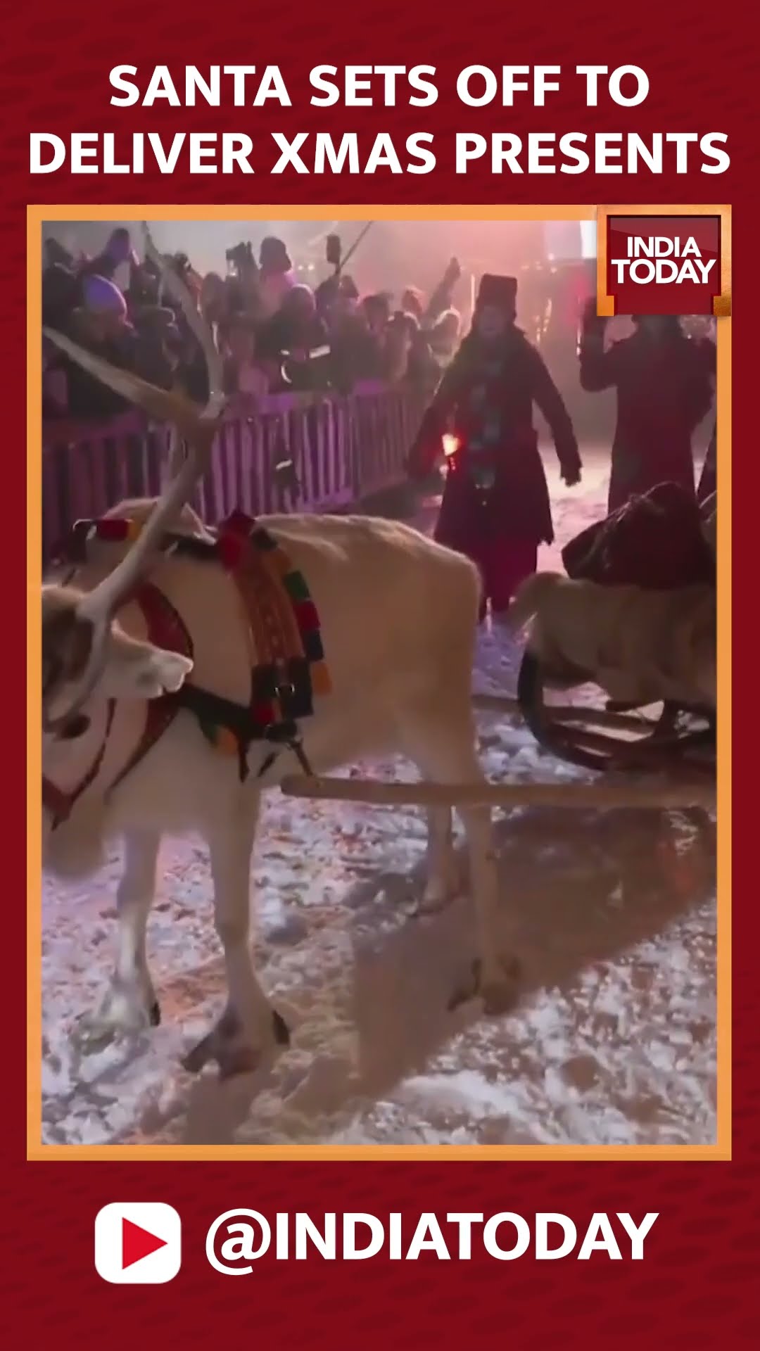 Santa Sets Off From His Lapland Home To Deliver Presents Around The World #shorts #christmas #santa