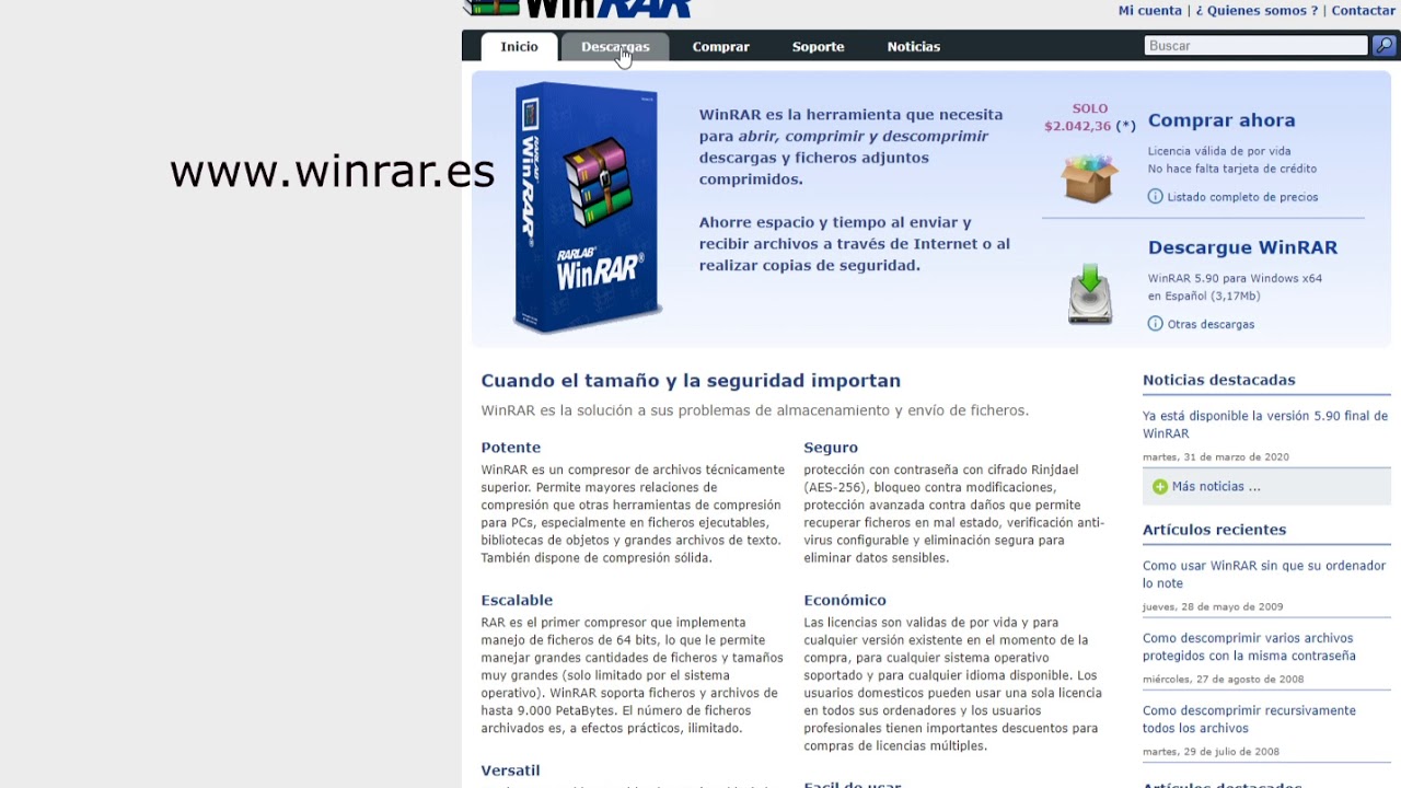 Como descargar e Instalar Winrar YouTube