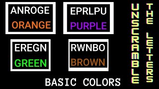 Unscramble the letters - Guess the word (Basic colors)