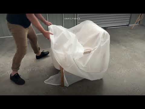 Luna armchair, natural, unboxing and sit test