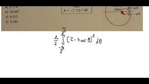 Calculus Help: Calculate the area of the inner loop of r = 2 - 4cosθ - The area of Cardioid Integral