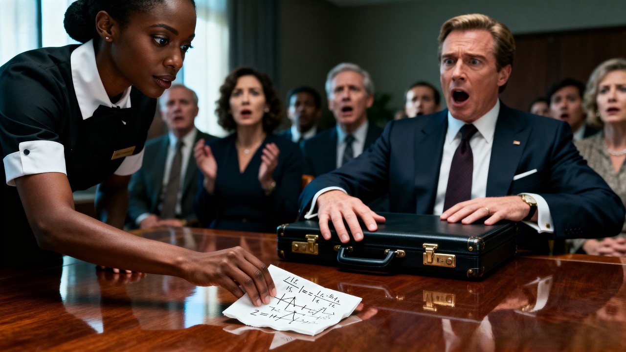 Arrogant Billionaire: 'Solve This, I'll Give You Everything'  Black Waitress Did, His Jaw Dropped...