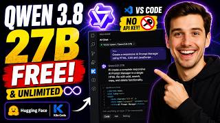 Qwen 3.8 27B Is FREE & Unlimited in VS Code!