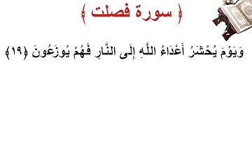 سورة فصلت الأية 19