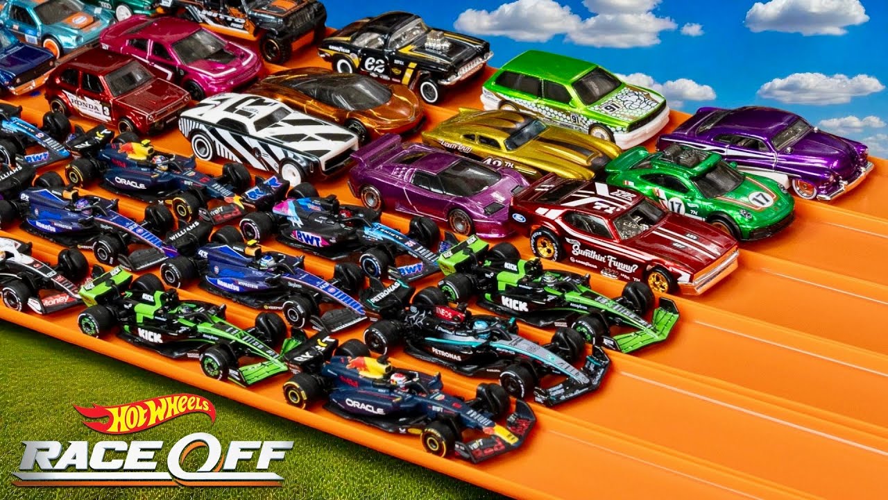 Hot Wheels Super Treasure Hunts vs  Formula 1 Cars Drag Race Tournament