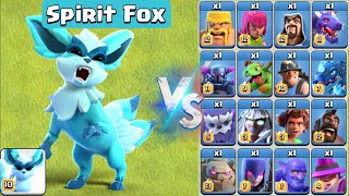 TH16 PET Spirit Fox vs All Troops - Clash of Clans