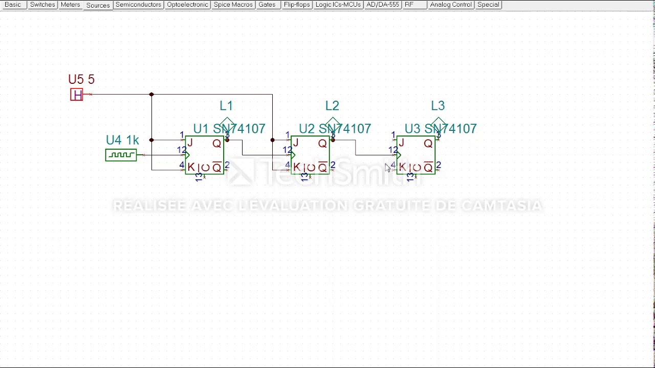 Compteur Asynchrone modulo 8