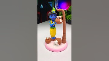Natkhat Natkhat Nand Kishore 😍❤️ Makhan Chor Gopal 😍 Krishna ji making 🙏🦚 Jai shree krishna #shorts